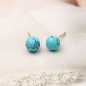 14K 터키석 6mm 귀걸이
