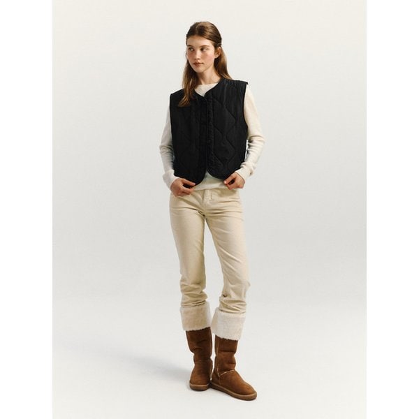 물결 퀼팅 베스트(MAFDVT02NBK)