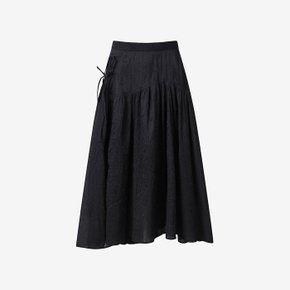 리본 장식 플레어 롱 스커트 BK_D252MSD059