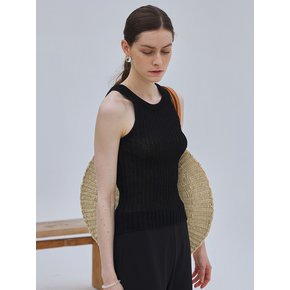 SQUARE RIBBED TANK TOP (BLACK)