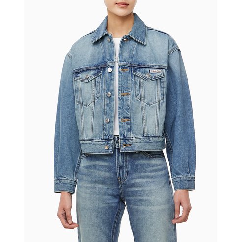 Calvin Klein Jeans 여성 90s 블루 데님 트러커(47B075G)
