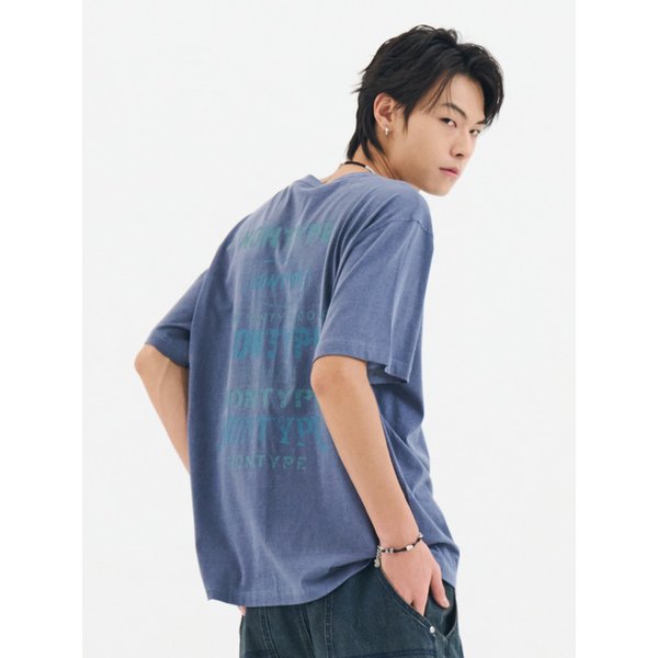 FADED BACK PRINT SYMBOL T-SHIRT (LIGHT NAVY)