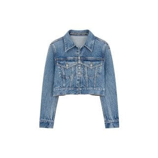 알렉산더왕 백 로고 패치 크롭트 데님 자켓 3614110504000