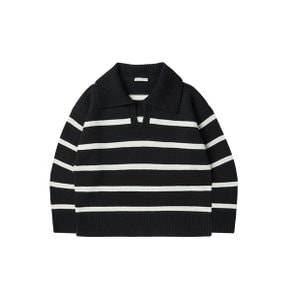 Big Collar Stripe Knit Top Black (0JSN3KT40102F)[정가:289,800원]