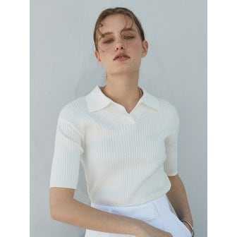 ouie OU670 cotton collar knit (white)