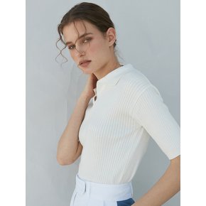 OU670 cotton collar knit (white)