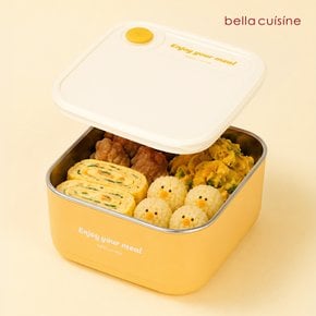무연마제 스텐 304 팔레트 정사각 도시락통 620ml (옐로우)