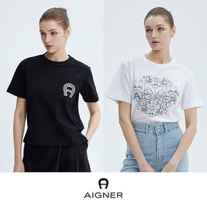 [한정수량] 24SS AIGNER 허니서클 반팔 티셔츠 2종