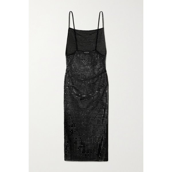 보디 크레센도 오픈 백 시퀸 메시 미디 드레스 블랙 1647597311253143