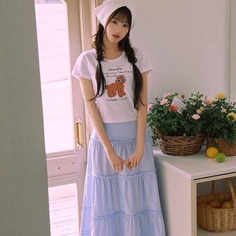 로라로라 FRILL LONG SKIRT SKY