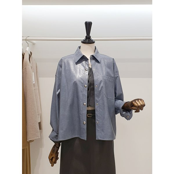 [파주점] 쥬크 주크 루즈핏 페이크 레더 셔츠 V261MSC912