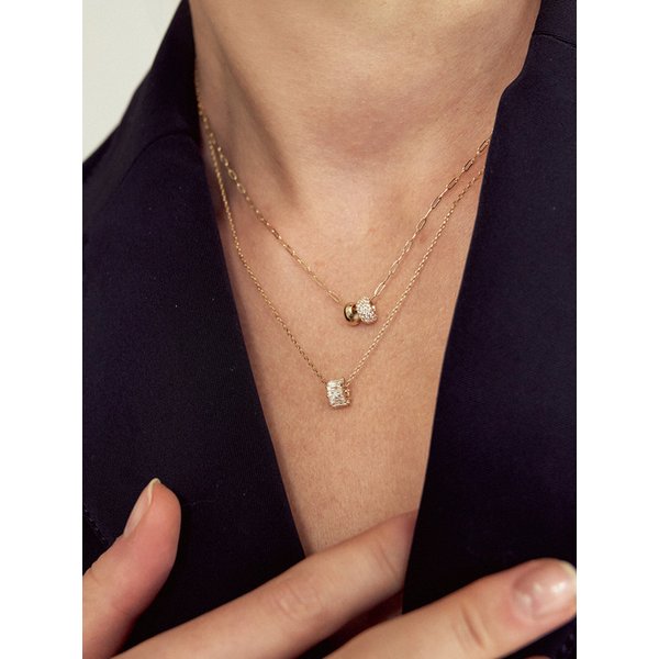 14k 바게트 프롱 이터니티 론델 펜던트 S (14K골드) LFP12