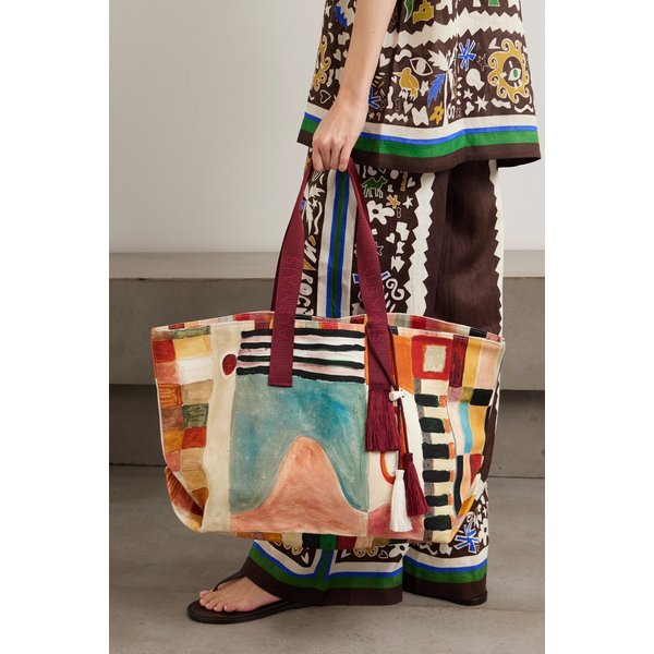 알레마이스 로렌스 리나에르 미셸 태슬 프린트 코튼 캔버스 토트백 46376663162993860