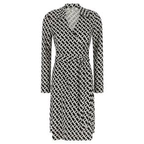 26FW 다이앤 본 퍼스텐버그 미디 원피스 D885BCLMEDSLJYCLMED White Black