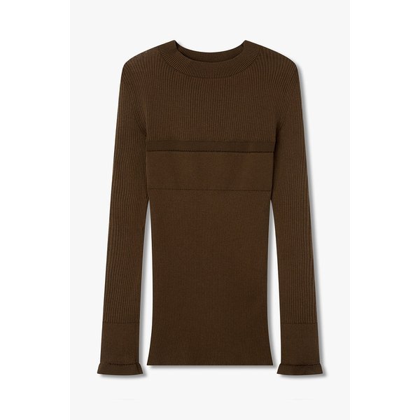 여성 코튼 블렌드 롱 니트 풀오버_블론드 6416130111000