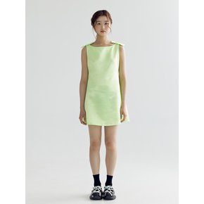 RIBBON MINI DRESS - NEON GREEN