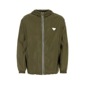 PRADA  Army green Re Nylon windbreaker GREEN