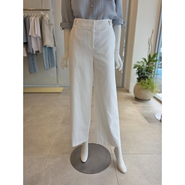 [여주점] [더 아이잗] 여성 린넨 버튼 백 밴딩 와이드 팬츠(IS4A0SL051)