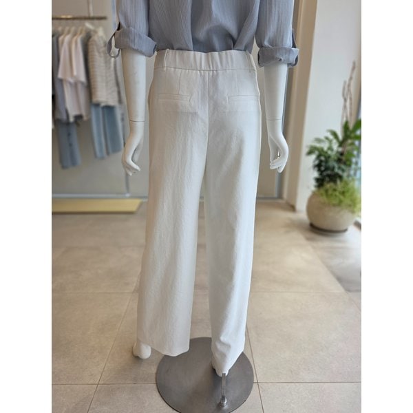 [여주점] [더 아이잗] 여성 린넨 버튼 백 밴딩 와이드 팬츠(IS4A0SL051)