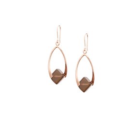 Smoky Quartz Petit Oval Earrings [옵션-귀찌]