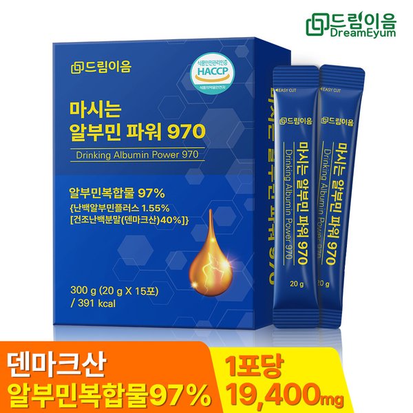 드림이음 마시는 알부민 파워 970 액상 스틱 20g x 15포 1박스