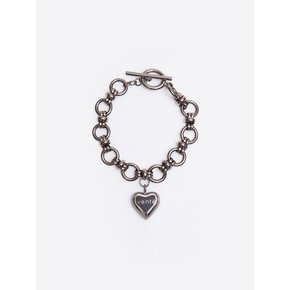 Heart Pendant Bold Chain Bracelet