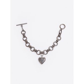 Heart Pendant Bold Chain Bracelet