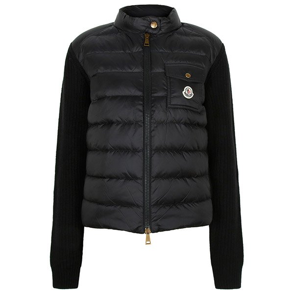 [부산점] 몽클레어 25FW 블랙 니트 믹스 구스 다운 집업 자켓 9B00028 M4281 999