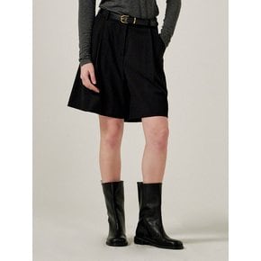 Boy wool half pants (Black)