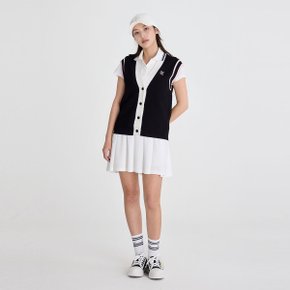 배색 브이넥 베스트(블랙)FS5SL02FBK