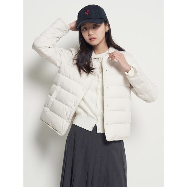 폴리칼라 경량 다운 쇼트 재킷  아이보리 (BF5X38P010)