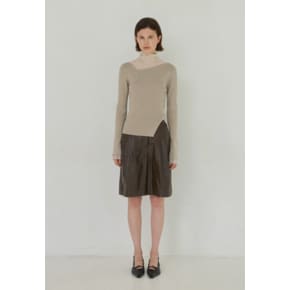 (Z-T-6734)UNBALANCED CUTOUT SLIM LONG KNIT