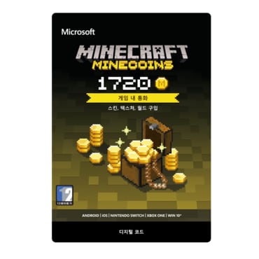 마이크로소프트 마인크래프트 마인 코인 1720 Xbox 윈도우 닌텐도 안드로이드 IOS - Xbox Digital Code