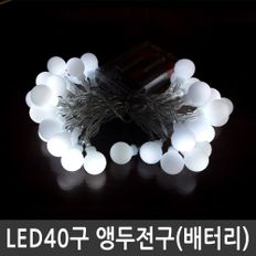 LED 40구 앵두전구 백색 건전지용 크리스마스조명