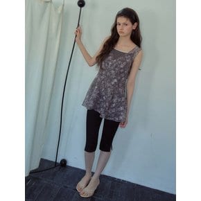 Flower Jacquard Layered Blouse_Charcoal(OB6BL11)