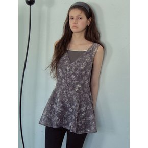 Flower Jacquard Layered Blouse_Charcoal(OB6BL11)