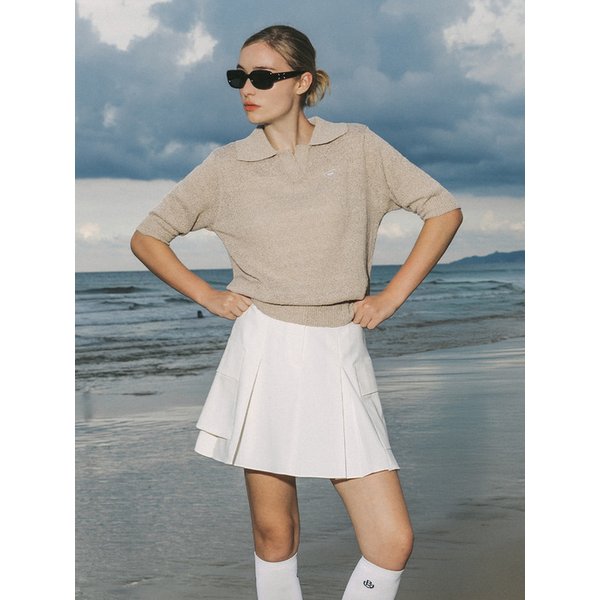 Open collar knit (Beige)_25SS
