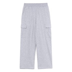 베이직 와이드 카고 스웨트 팬츠 MELANGE GREY (LO6PU188-097)