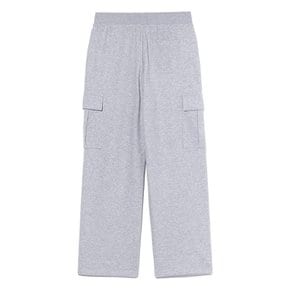 베이직 와이드 카고 스웨트 팬츠 MELANGE GREY (LO6PU188-097)