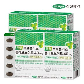 듀얼 프로폴리스 플라보노이드 40mg 그린 브라질산 브라운 호주산 4박스 (240캡슐)