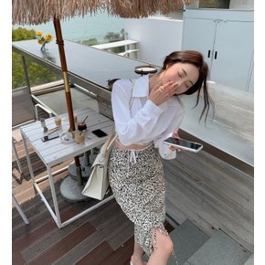 도트 트임 러블리 쉬폰 슬림 지브라 캐주얼 러블리 매듭 롱 스커트