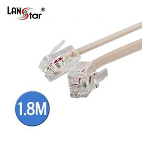 생활가전용품 전화선 케이블 6P2C IVORY 1.8M 쌍모듈
