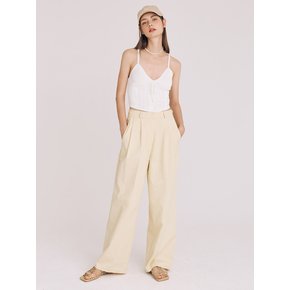 TWOTUCK COTTON WIDE PANTS(YELLOW)