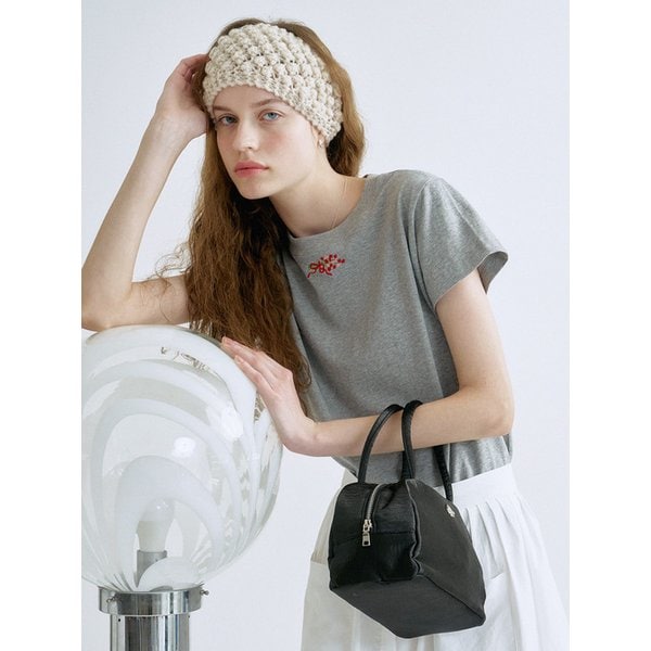[리퍼브]S Ribbon Bouquet Tshirt_Melange Gray