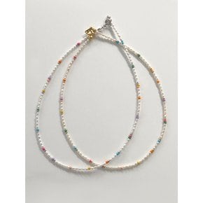 Mini Rainbow Beads Pearl Necklace