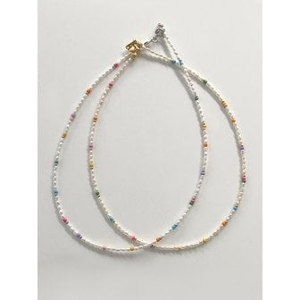 엠아이영 Mini Rainbow Beads Pearl Necklace