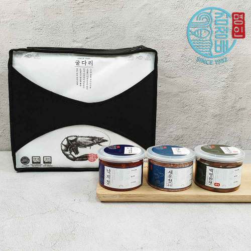 김정배 명인젓갈 선물세트 실속 1호 B(새우젓 250g, 백명란젓 파지 250g, 낙지젓 250g)