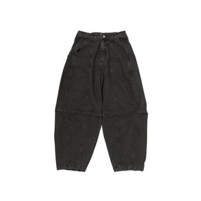CURVED LINE WASHING DENIM PANTS (BLACK)