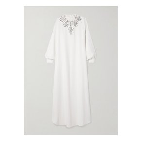 주하이르무라드 드레이프 크리스털 장식 캐디 가운 화이트 1647597349773989