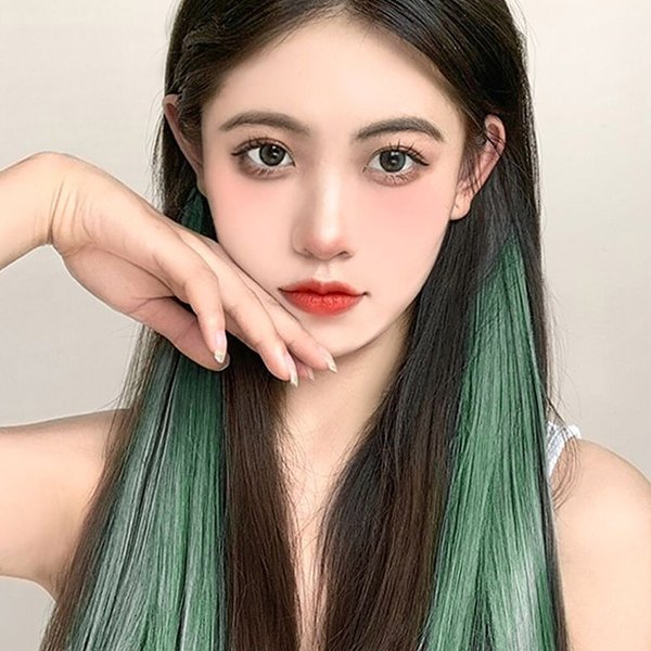 [언니네 가발] 포인트 브릿지 헤어피스(카키)